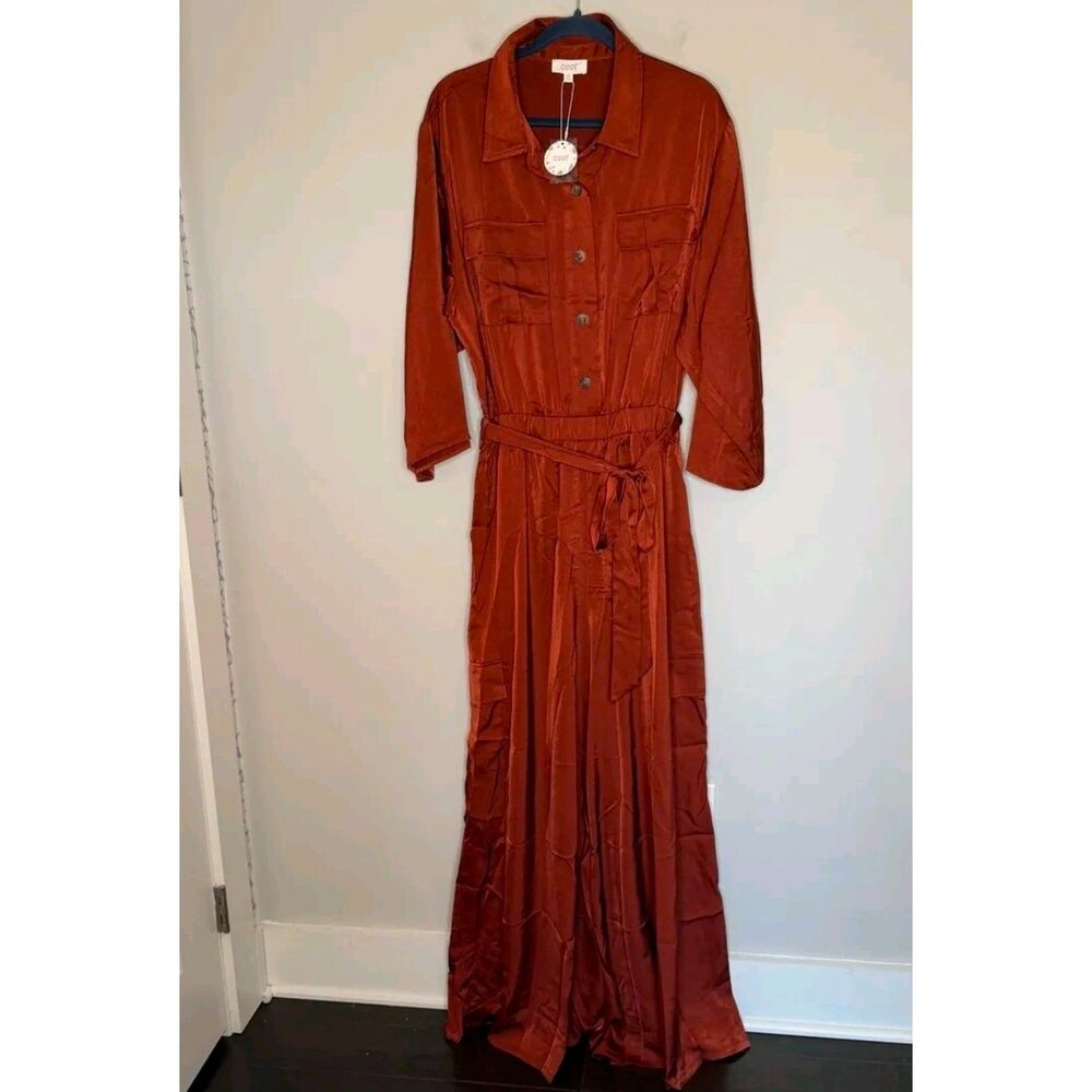 NEW ODDI 2X WIDE LEG CARGO SATIN JUMPSUIT